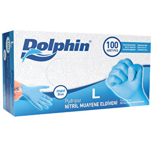 Dolphin Nitril Eldiven Large Mavi 100'lü Özel Fiyatlı Ürün buyuk 1