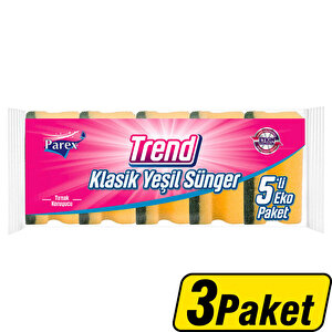 Parex Trend Klasik Oluklu Sünger 5'li Paket 3 Al 2 Öde buyuk 1