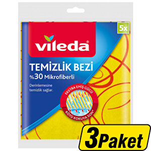 Vileda %30 Mikrofiberli Temizlik Bezi 5'li Paket 3 Al 2 Öde buyuk 1