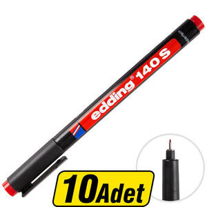 Edding 140S Asetat Kalem Kırmızı S Uç 10 Al 8 Öde