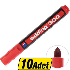 Edding 300 Marker Koli Kalemi Kırmızı Yuvarlak Uçlu 10 Al 8 Öde