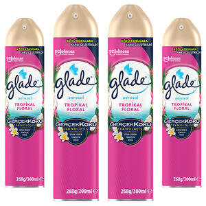 Glade Aerosol Oda Kokusu Tropikal Floral 300 ml  x 4 Adet Çok Al Az Öde