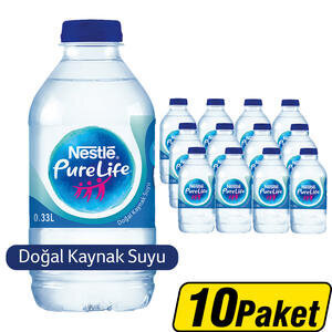 Nestle Pure Life Su 0,33 litre Pet Şişe 12'li x 10 Paket Çok Al Az Öde