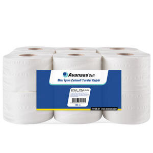 Avansas Profesyonel Soft Mini İçten Çekmeli Tuvalet Kağıdı 11 x 21 cm 550 Yaprak 115 mt 12 Adet - 5,42 kg