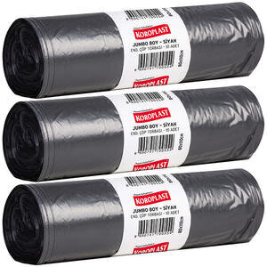 Koroplast Çöp Torbası Endüstriyel Hantal Boy  100 cm x 150 cmSiyah 10'lu Paket -  3 Al 2 Öde