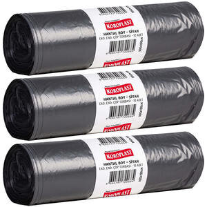 Koroplast Eko Endüstriyel Çöp Torbası Hantal Boy 100 cm x 150 cm Siyah 10'lu Paket - 3 Al 2 Öde