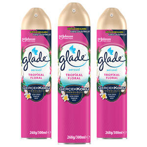 Glade Aerosol Oda Kokusu Tropikal Floral 300 ml x 3 Adet Çok Al Az Öde