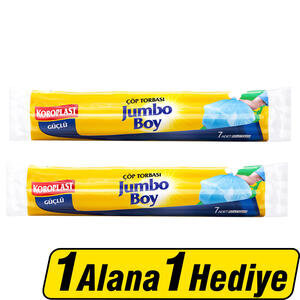 Koroplast Çöp Torbası Jumbo Boy 80 cm x 110 cm Mavi 7'li Paket 1 Alana 1 Hediye