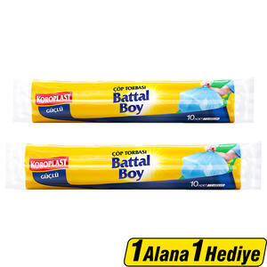 Koroplast Çöp Torbası Battal Boy 72 cm x 95 cm Mavi 7'li Paket 1 Alana 1 Hediye