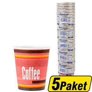Avansas Karton Bardak 7 oz Kırmızı Desen 5,5 g 50'li x 5 Paket - Çok Al Az Öde