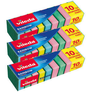 Vileda Rainbow Düz Sünger 10'lu Paket - 3 Al 2 Öde