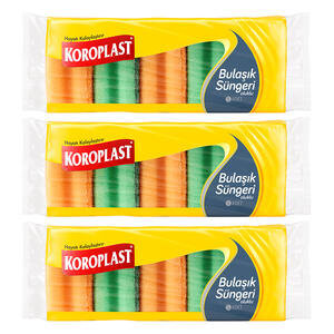 Koroplast Oluklu Bulaşık Süngeri 5'li Paket - 3 Al 2 Öde