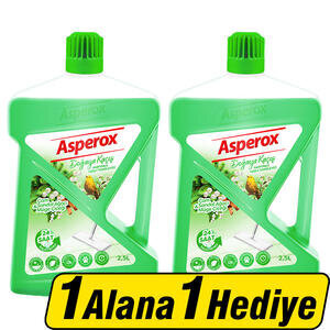 Asperox Doğaya Kaçış Çam & Sandal Ağacı Müge Çiçeği Yüzey Temizleyici 2,5 litre 1 Alana 1 Hediye