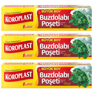 Koroplast Buzdolabı Poşeti Büyük Boy 30 x 45 cm 20'li Paket - 3 Al 2 Öde