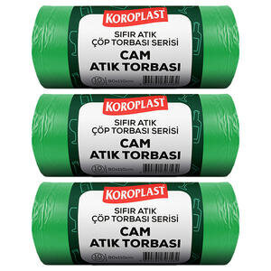 Koroplast Cam Atık Çöp Torbası Jumbo Boy 80 cm x 110 cm Yeşil 10'lu Paket - 3 Al 2 Öde