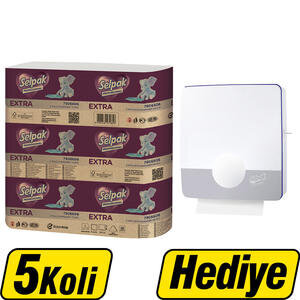 Selpak Professional Extra Z Katlama Dispenser Havlu 21,5 x 24 cm 200 Yaprak - 12'li x 5 Koli Alımında Selpak Havlu Dispenser Hediye
