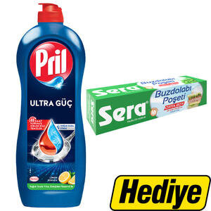 Pril Power Bulaşık Deterjanı Limon 653 g Alımında Sera Medium Buzdolabı Poşeti 24 x 38 cm Hediye