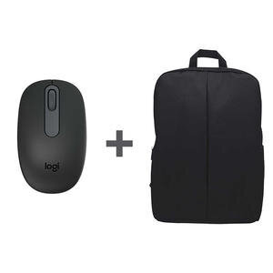 Logitech M196 Bluetooth Kablosuz Mouse ve Nero 15.6 inç Notebook Sırt Çantası- Siyah