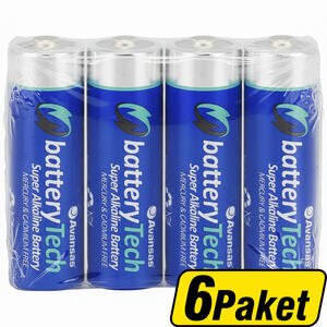 Avansas Battery Tech Süper Alkalin AA Kalem Pil 4 x 6 Paket - Çok Al Az Öde