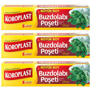 Koroplast Buzdolabı Poşeti Büyük Boy 30 x 45 cm 20 x 3 Paket - 3 Al 2 Öde