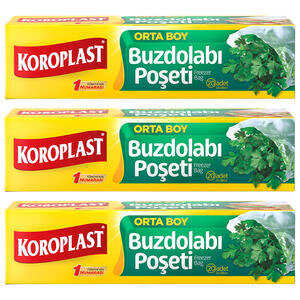 Koroplast Buzdolabı Poşeti Orta Boy 24 x 38 cm 20 x 3 Paket - 3 Al 2 Öde