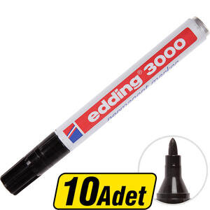 Edding 3000 Marker Kalem Yuvarlak Uç Siyah 10 Al 8 Öde