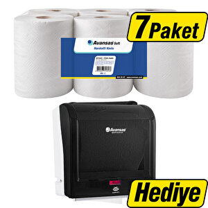 Avansas Profesyonel Soft Hareketli Kağıt Havlu 21 cm 5 kg - 6'lı x 7 Paket Alımında Sensörlü Havlu Dispenseri Hediye