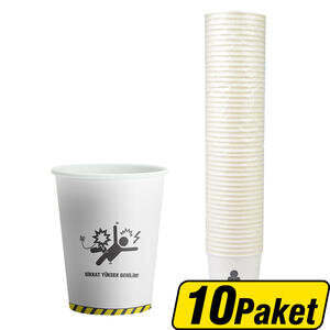 Avansas Karton Bardak İş Güvenliği Baskılı 7 oz 50'li x 10 Paket - Çok Al Az Öde