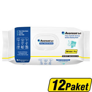 Avansas Soft Beyaz Sabun Kokulu Yüzey Temizlik Havlusu 100 Yaprak x 12 Paket - Koliyle Al Kazan