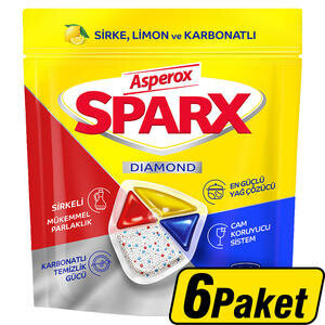 Asperox Sparx Hepsi Bir Arada Bulaşık Makinesi 30'lu Tablet x 6 Paket - Koliyle Al Kazan