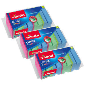 Vileda Colors Çizmez Sünger 4'lü x 3 Paket - 3 Al 2 Öde