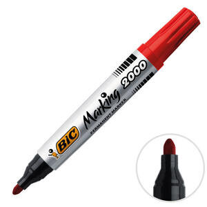 Bic 2000 Permanent Marker Koli Kalemi Yuvarlak Uç Kırmızı