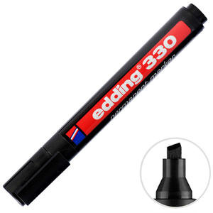 Edding 330 Permanent Marker Koli Kalemi Kesik Uçlu Siyah