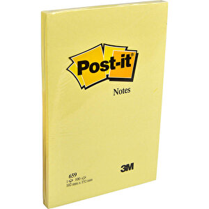 Post-It 659 Not Kağıdı 102 mm x 152 mm Sarı 100 Yaprak buyuk 2
