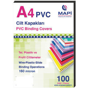 Mapi Cilt Kapağı Pvc 160 Mikron Siyah A4 100’lü Paket