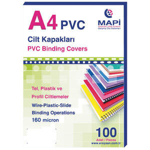 Mapi Cilt Kapağı Pvc 160 Mikron Lacivert A4 100’lü Paket