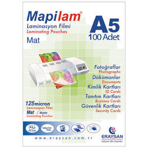 Mapi Laminasyon Filmi 125 Mikron A5 100’lü Kutu