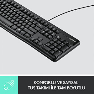 Logitech K120 USB Kablolu Türkçe Q Klavye - Siyah buyuk 2