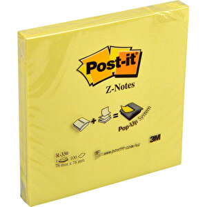 3M Post-it Z Yapışkanlı Not Kağıdı Z 76 mm x 76 mm Sarı 100 Yaprak buyuk 1