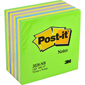 Post-it 2028 NB Yapışkanlı Not Kağıdı 76 mm x 76 mm Gökkuşağı Rengi Tonları 450 Yaprak buyuk 1