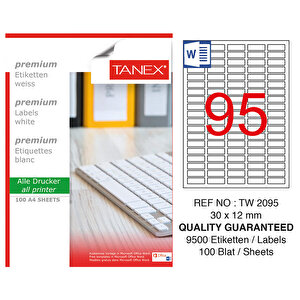 Tanex Tw-2095 Beyaz Etiket 30 mm x 12 mm buyuk 1