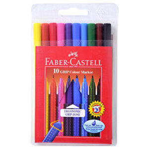 Faber-Castell Grip Finepen 0.4 mm Keçeli Kalem Plastik Karışık Renkli 10'lu Paket buyuk 2
