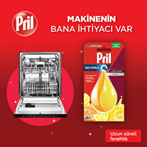 Pril Deo Perls Bulaşık Makinası Koku Giderici Limon Üçlü Güç 60 Yıkama buyuk 3