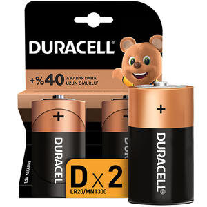 Duracell Alkalin D Büyük Boy Pil 2'li Paket