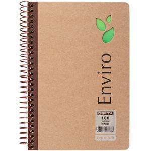 Gıpta Enviro Kraft Sert Kapaklı Spiralli Çizgili Defter 17 cm x 24 cm 100 Yaprak