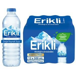 Erikli Doğal Kaynak Suyu 500 ml Pet Şişe 12'li