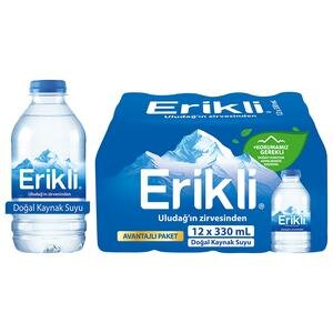 Erikli Doğal Kaynak Suyu 330 ml Pet Şişe 12'li