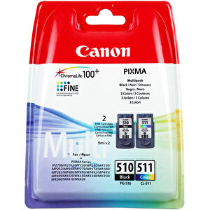 Canon 510 Siyah / 511 Renkli Kartuş (2'li Paket) PG-510 + CL-511 buyuk 1