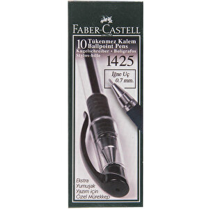 Faber-Castell 1425 Tükenmez Kalem 0.7 mm İğne Uçlu Siyah 10'lu Paket buyuk 6