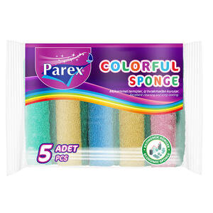 Parex Trend Düz Sünger Rengarenk 5'li Paket